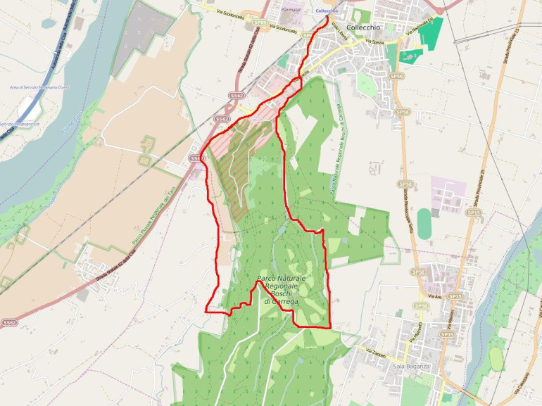 Mappa del Ciclo Tour tra i Boschi di Carrega