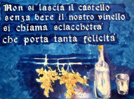 Murale con immagine bottiglia Sciachetrà