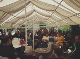 Conferenza alle Serre dei giardini Margherita durante il Festival IT.A.CA' Bologna
