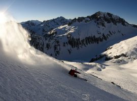 skiing in Disentis, Switzerland