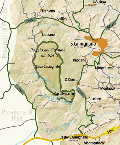 mappa della riserva naturale di castelvecchio