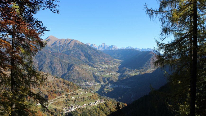 Incredible view on Vanoi Valley and Pale di San Martino from Capitel de la Fratta 
