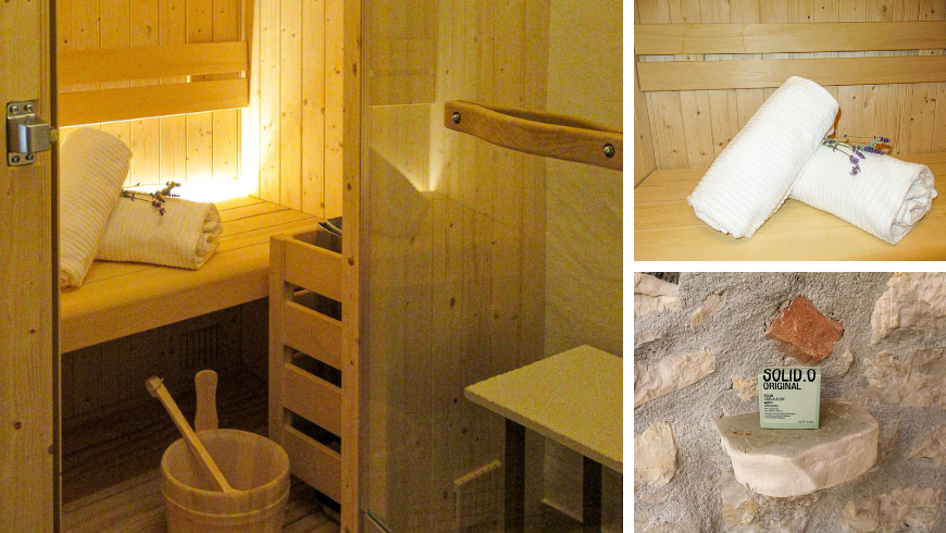 sauna at Cargador agriturismo