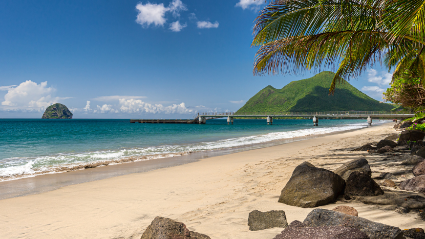 Le Diamant beach landscape