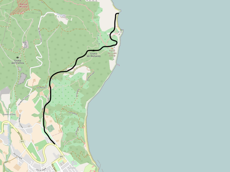 Mappa itinerario Parco del Conero