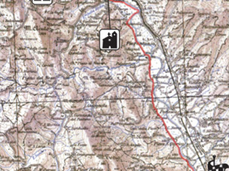 Mappa del ciclo tour nei favolistici boschi dell'Umbria