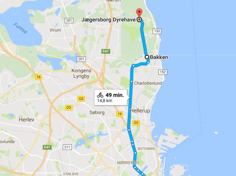 Google map of itinerary 