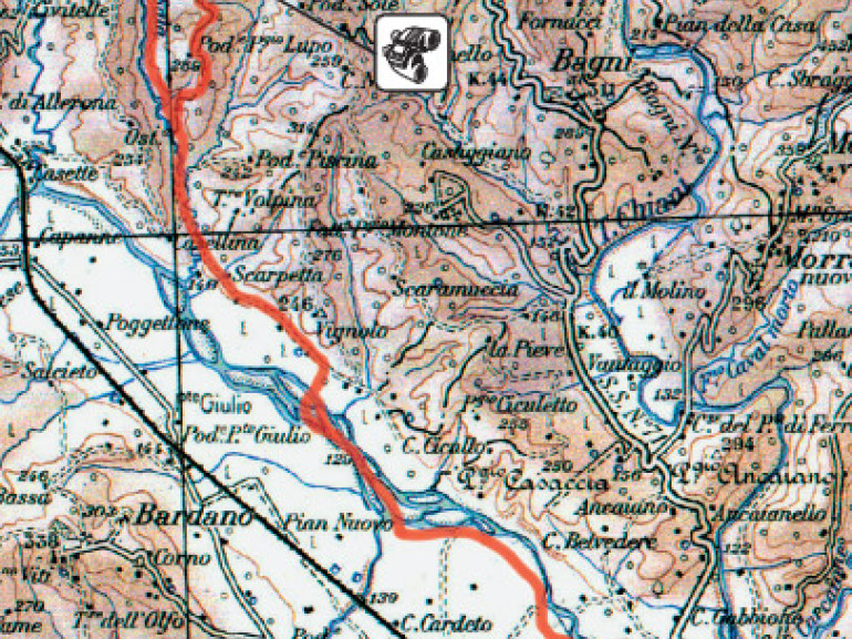 Mappa del Bike Tour tra i Calanchi, Umbria, Italia