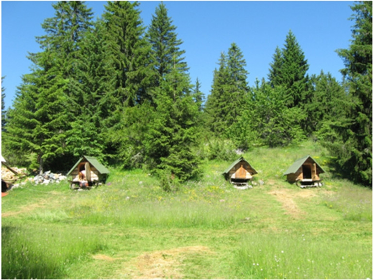 Tipiche abitazioni dei pastori (kućeri) a Kamena Gora