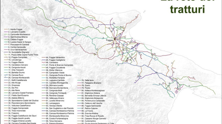 Mappa dei Tratturi - foto via leviedeitratturi.com